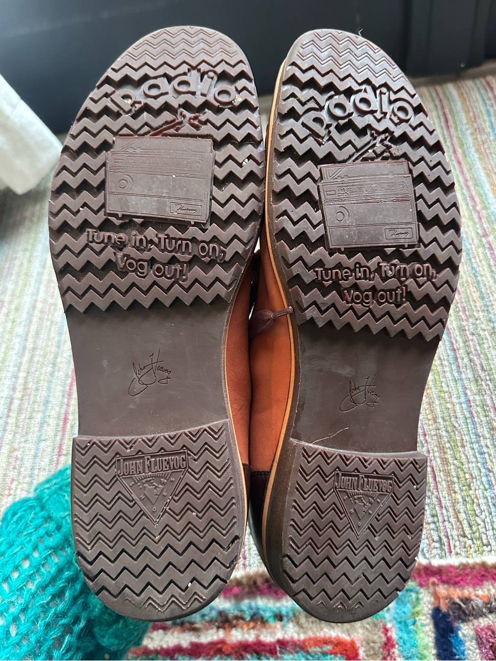 Fluevog EXCELLENT Radio 2 Putra brown/orange retro lace-up derby shoe -M12 - Picture 16 of 16